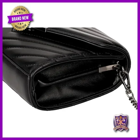 Quilted Vegan Leather Envelope Clutch Evening Bag Elegant Detachable Chain Strap